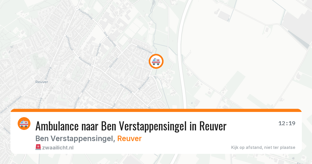 Ambulance naar Ben Verstappensingel in Reuver — 28 jul 2026