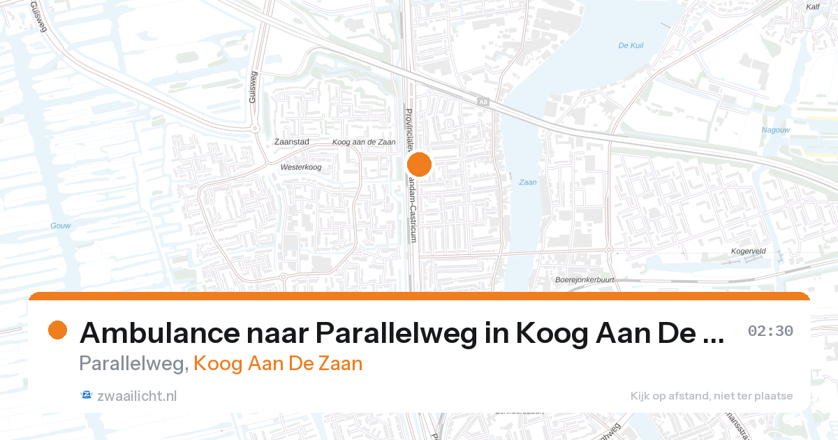 Ambulance naar Parallelweg in Koog Aan De Zaan — 28 aug 2026