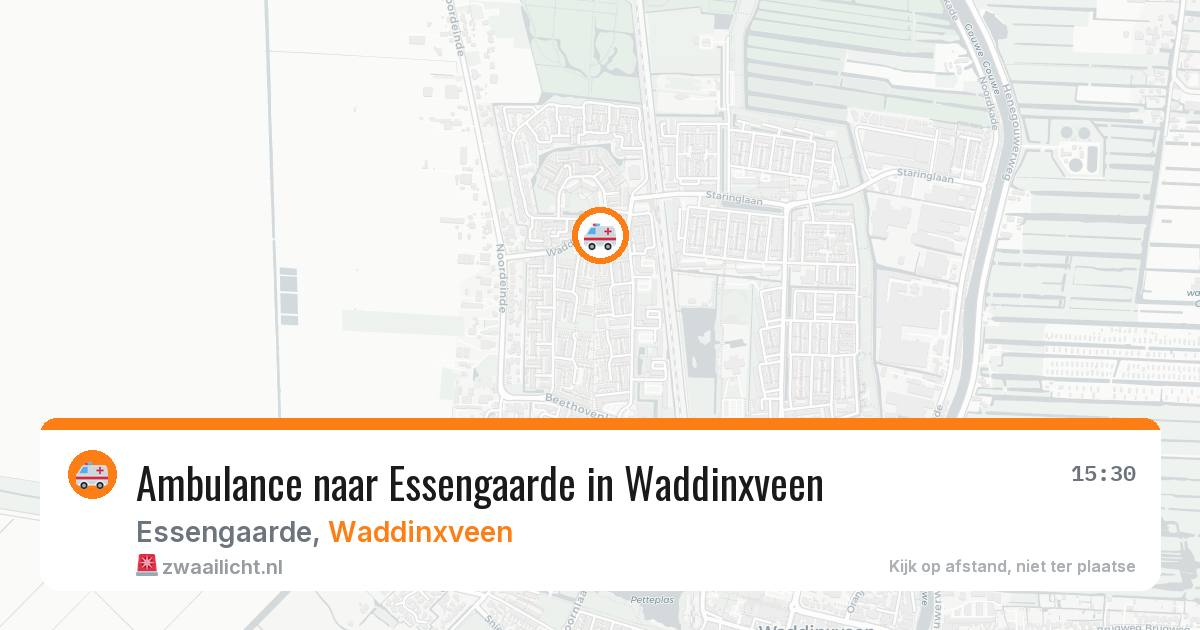 Ambulance naar Essengaarde in Waddinxveen — 16 mei 2026
