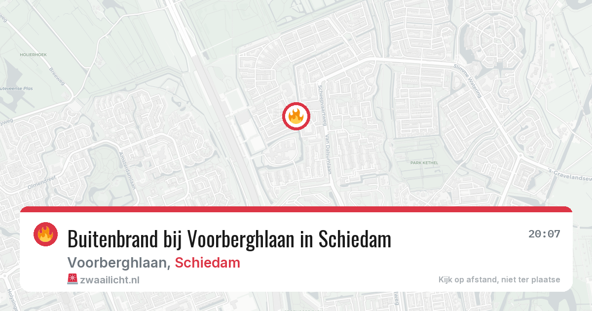 Buitenbrand bij Voorberghlaan in Schiedam — 7 jul 2026