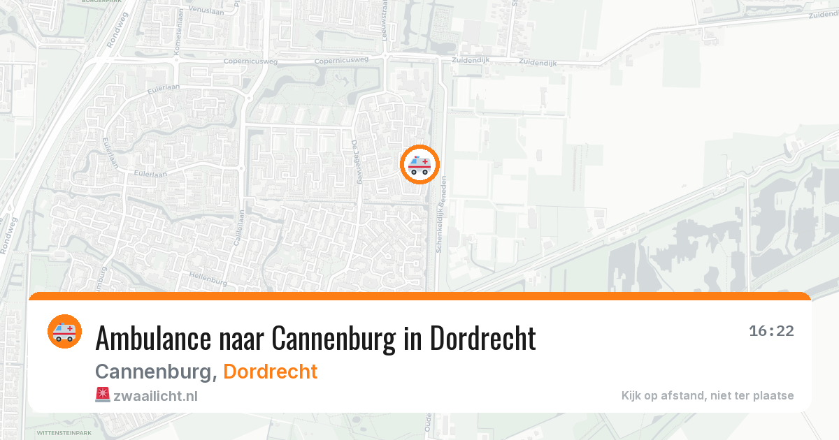 Ambulance naar Cannenburg in Dordrecht — 1 jul 2026