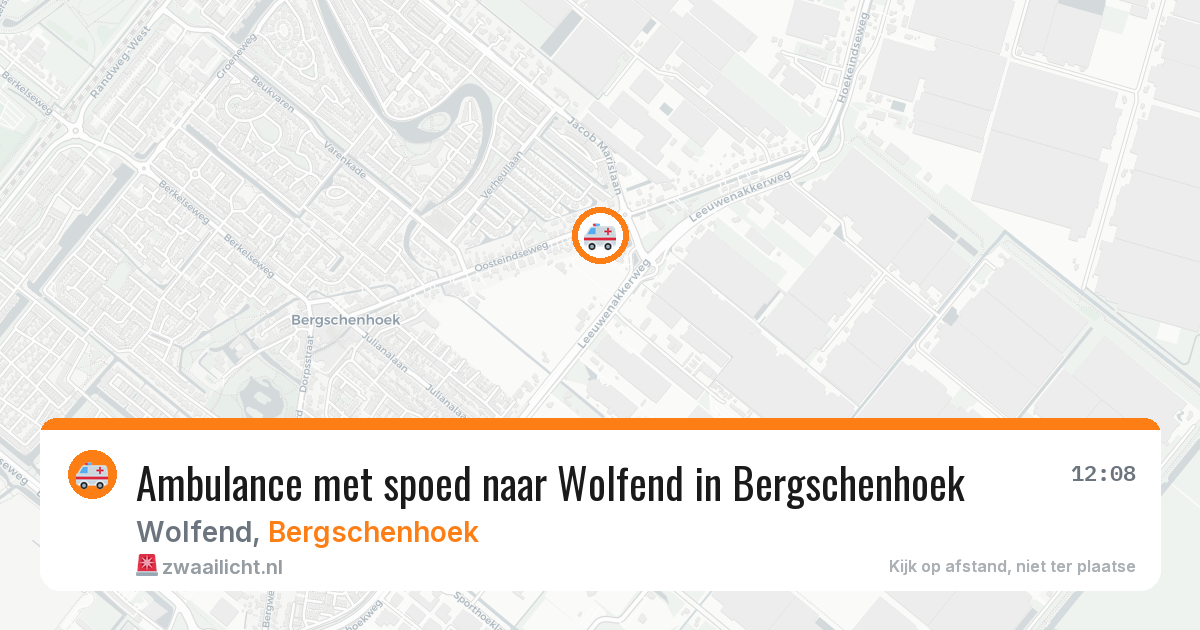 Ambulance met spoed naar Wolfend in Bergschenhoek — 13 mei 2026