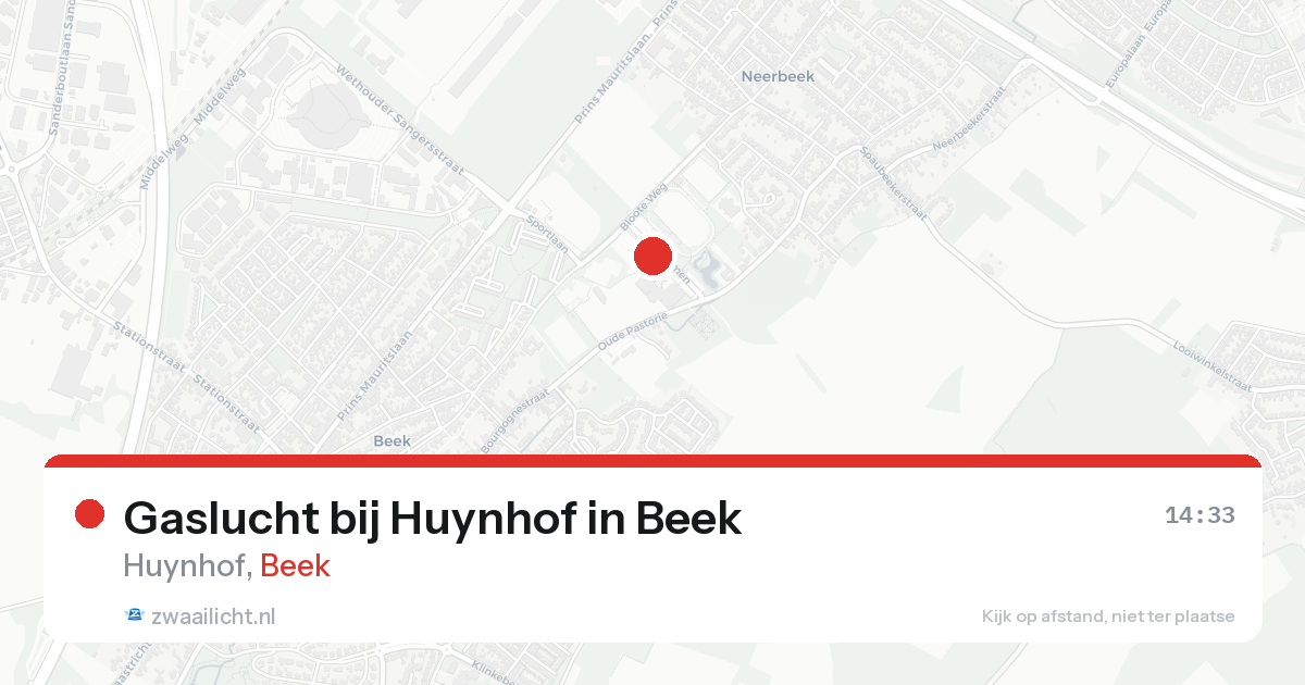 Gaslucht bij Huynhof in Beek — 15 aug 2026