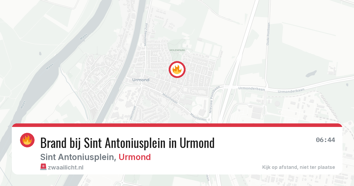 Brand bij Sint Antoniusplein in Urmond — 4 mrt 2026