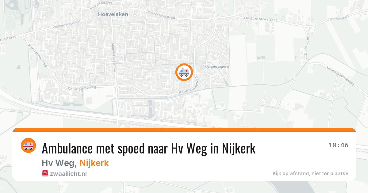 Ambulance met spoed naar Hv Weg in Nijkerk — 30 mrt 2026