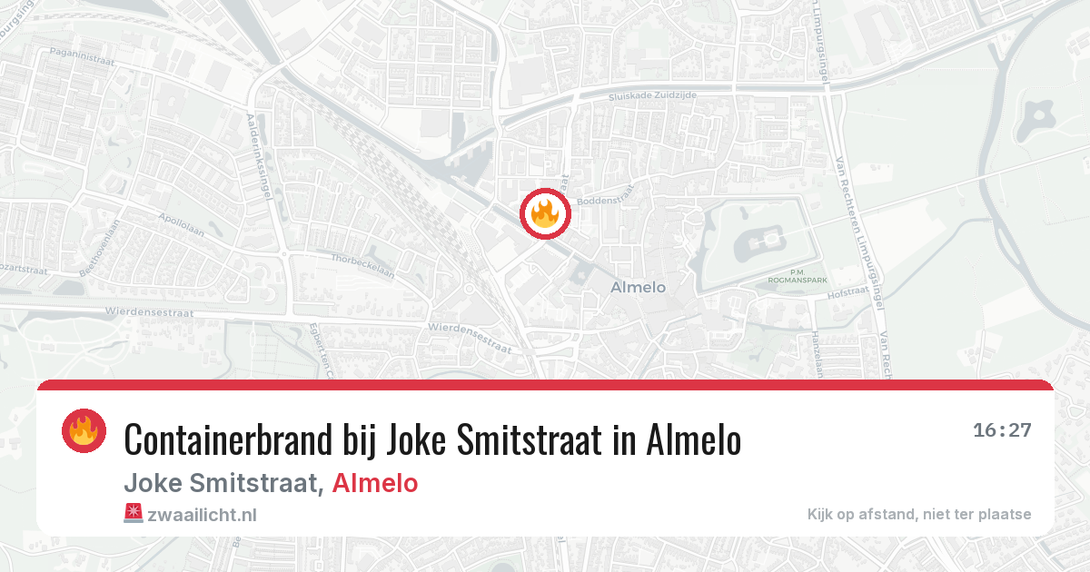 Containerbrand bij Joke Smitstraat in Almelo — 27 apr 2026