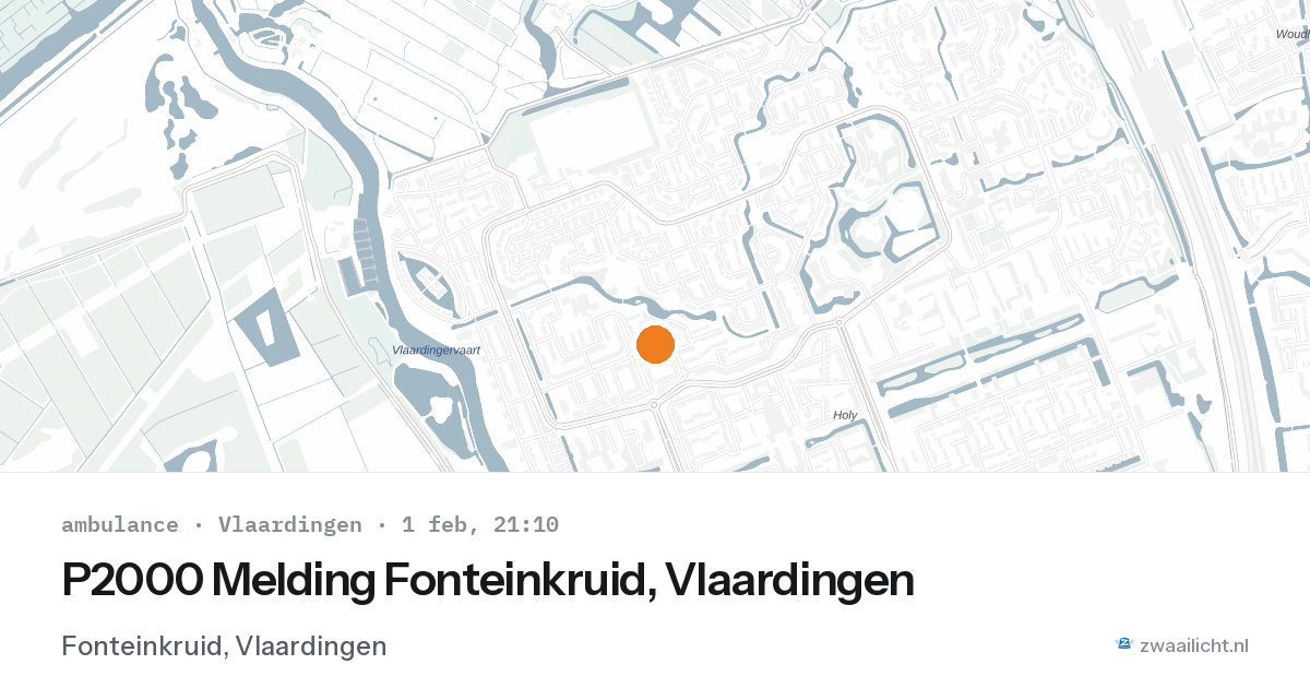P2000 Melding Fonteinkruid, Vlaardingen — 1 feb 2026