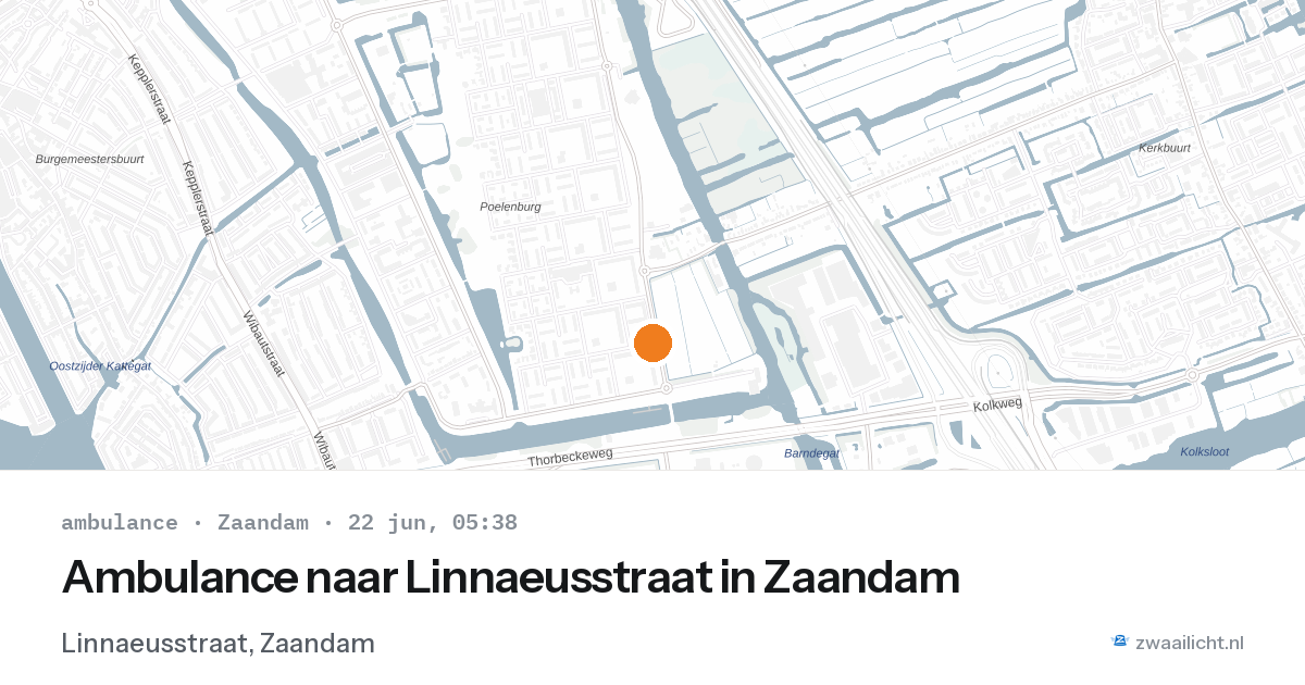 Ambulance naar Linnaeusstraat in Zaandam — 22 jun 2026
