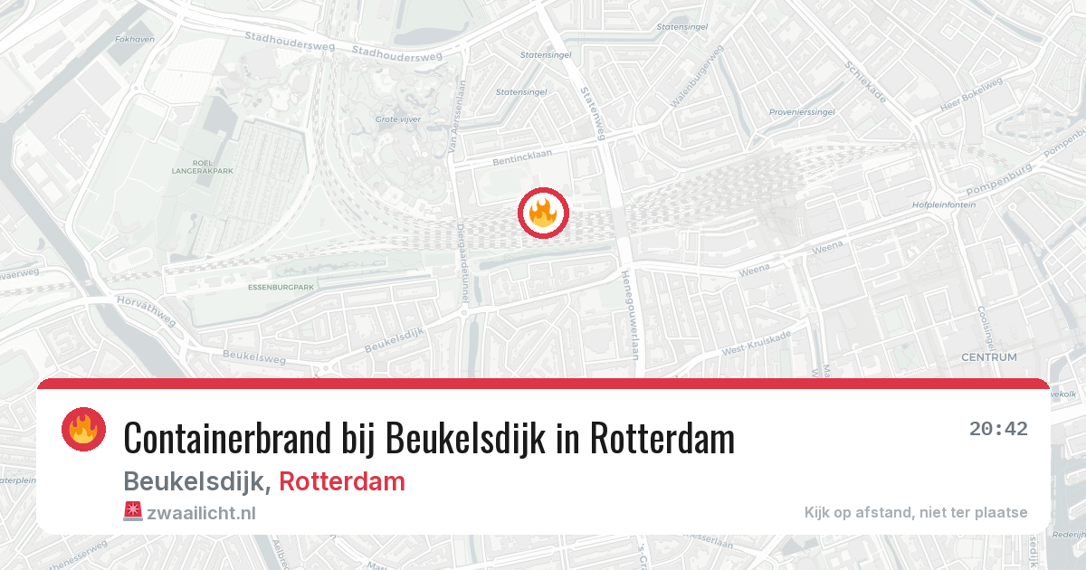 Containerbrand bij Beukelsdijk in Rotterdam — 26 apr 2026