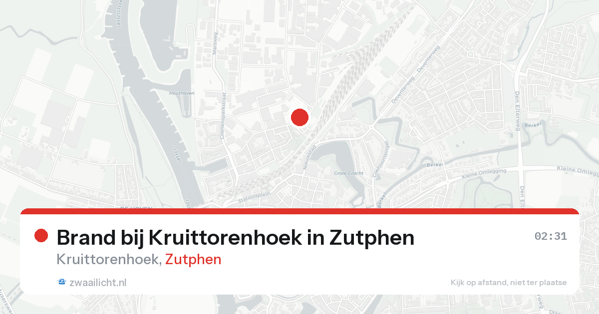 Brand bij Kruittorenhoek in Zutphen — 21 aug 2026