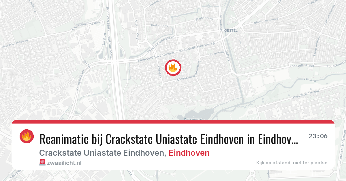 Reanimatie bij Crackstate Uniastate Eindhoven in Eindhoven — 6 mrt 2026