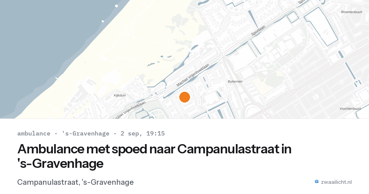 Ambulance met spoed naar Campanulastraat in 's-Gravenhage — 2 sep 2026