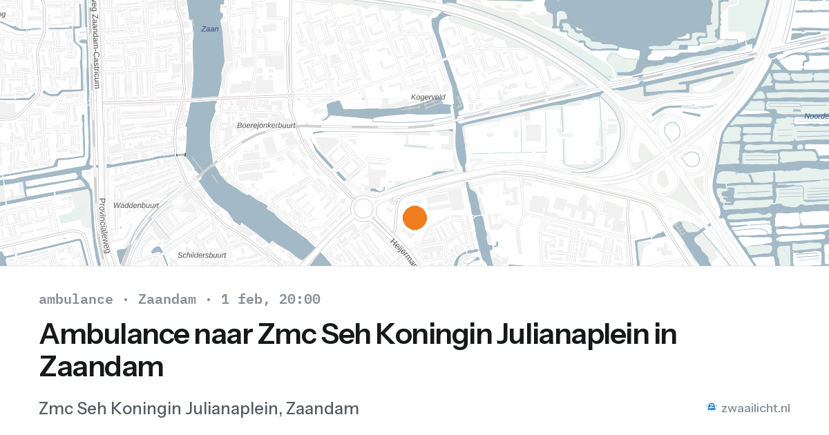 Ambulance naar Zmc Seh Koningin Julianaplein in Zaandam — 1 feb 2026