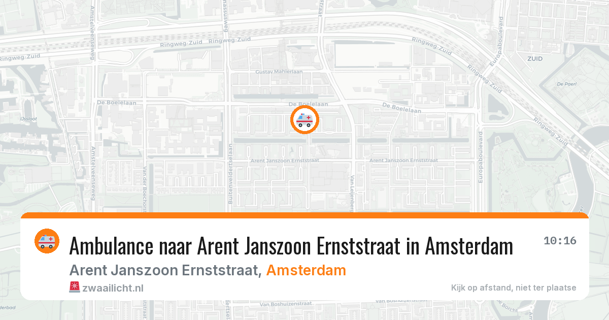 Ambulance naar Arent Janszoon Ernststraat in Amsterdam — 14 aug 2026