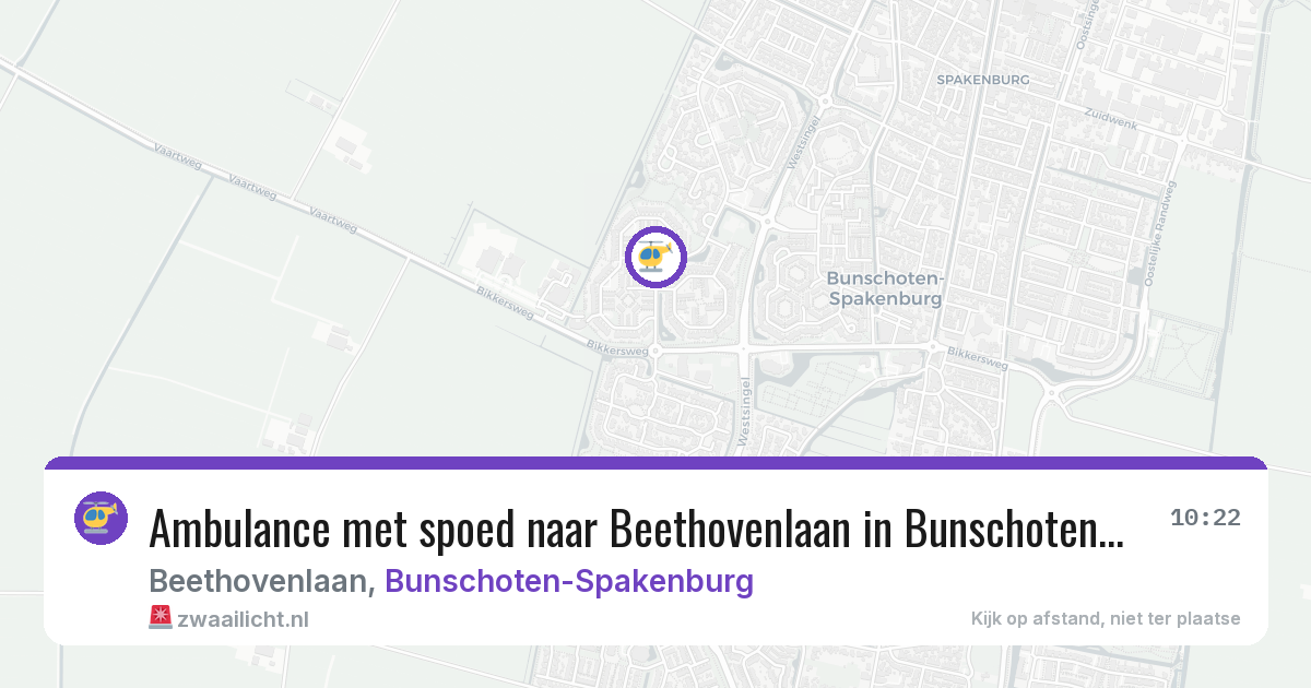Ambulance met spoed naar Beethovenlaan in Bunschoten-Spakenburg — 6 mrt 2026