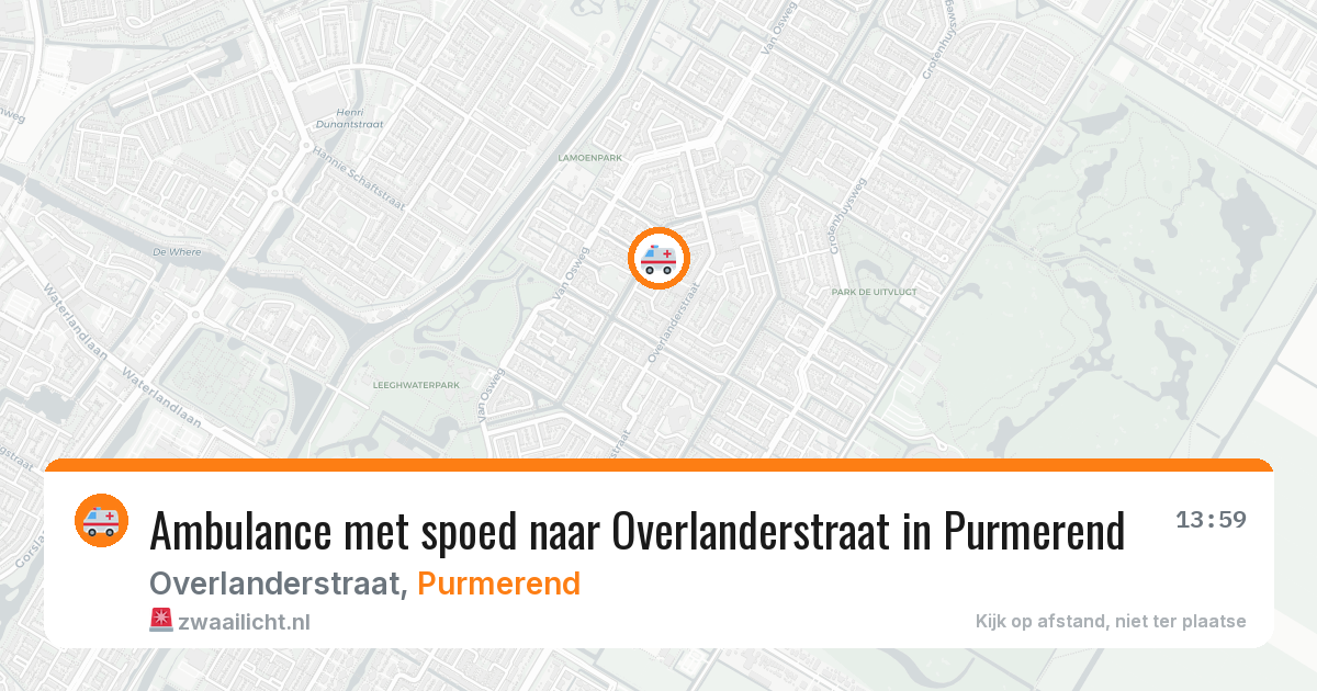 Ambulance met spoed naar Overlanderstraat in Purmerend — 29 apr 2026