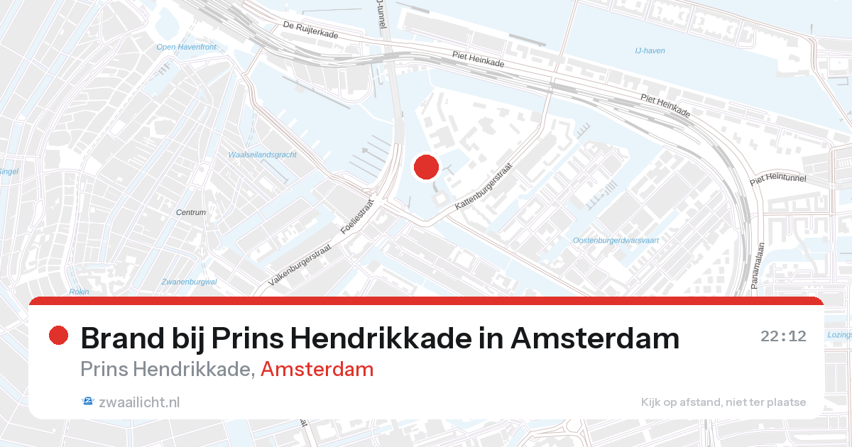 Brand bij Prins Hendrikkade in Amsterdam — 25 jun 2026