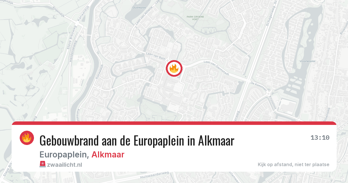 Gebouwbrand aan de Europaplein in Alkmaar — 5 apr 2026