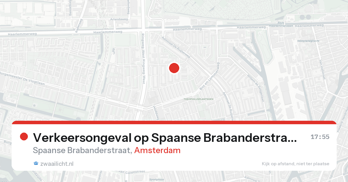 Verkeersongeval op Spaanse Brabanderstraat in Amsterdam — 24 aug 2026