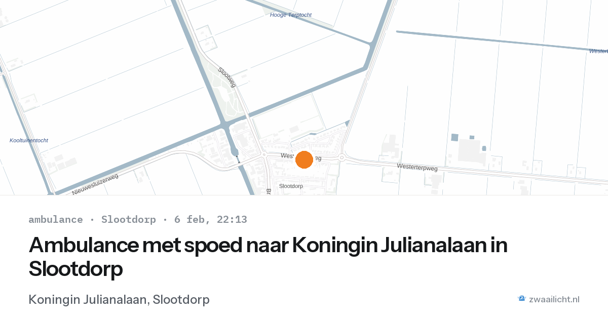 Ambulance met spoed naar Koningin Julianalaan in Slootdorp — 6 feb 2026