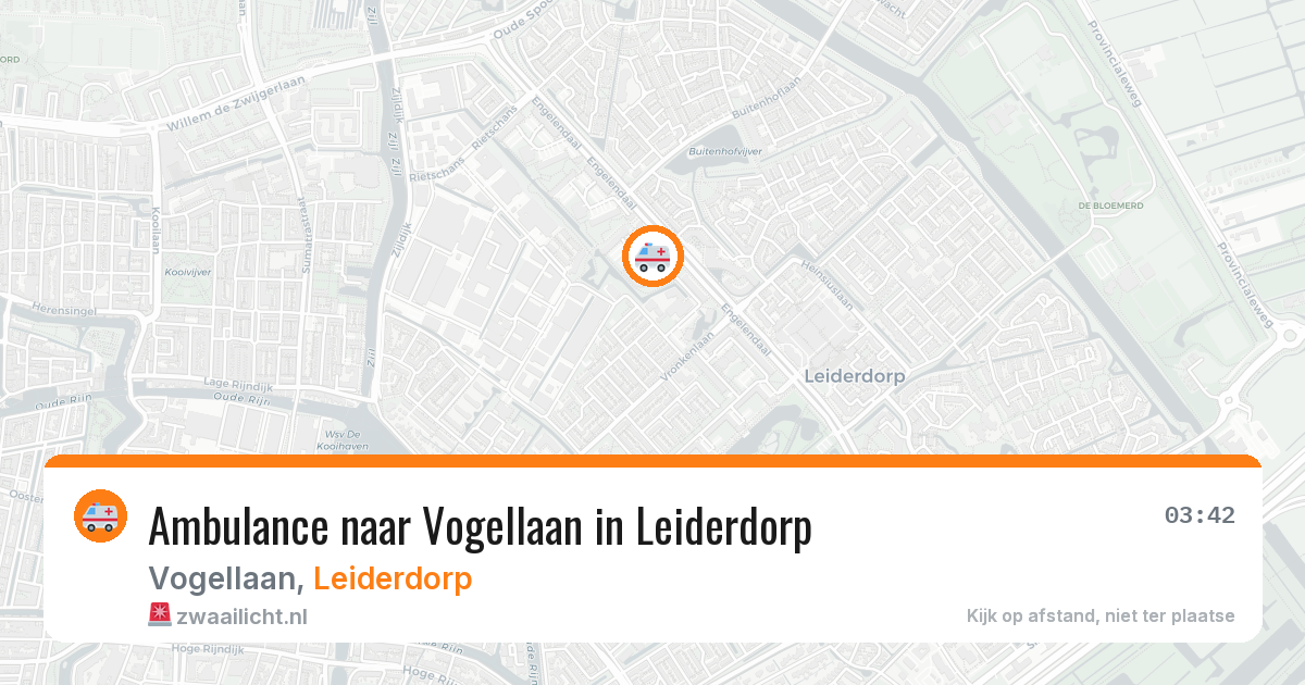 Ambulance naar Vogellaan in Leiderdorp — 10 aug 2026