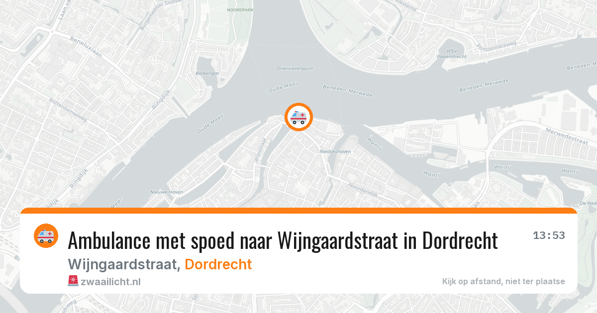 Ambulance met spoed naar Wijngaardstraat in Dordrecht — 9 mei 2026