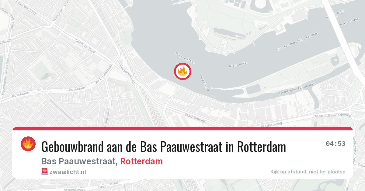 Gebouwbrand aan de Bas Paauwestraat in Rotterdam — 27 jun 2026