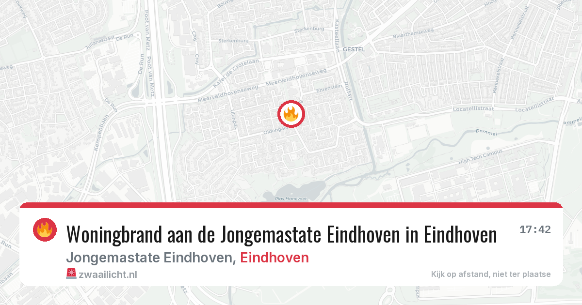 Woningbrand aan de Jongemastate Eindhoven in Eindhoven — 11 mei 2026