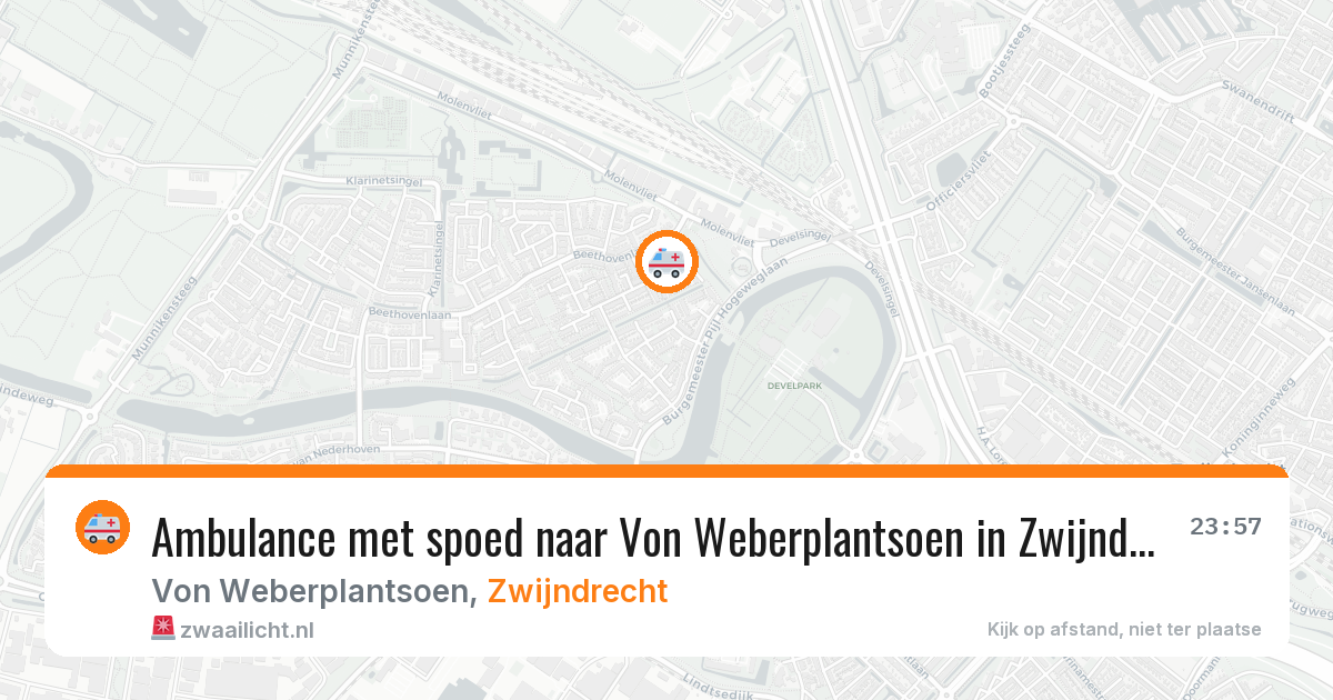 Ambulance met spoed naar Von Weberplantsoen in Zwijndrecht — 20 mrt 2026