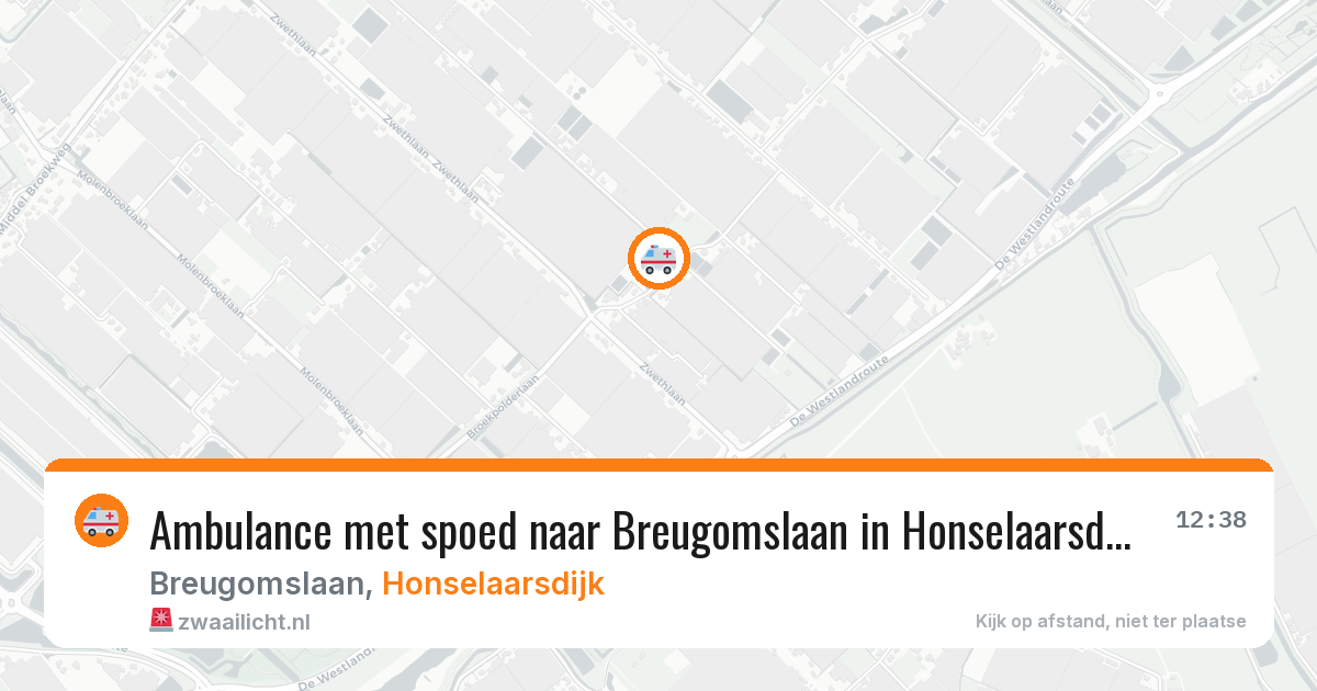 Ambulance met spoed naar Breugomslaan in Honselaarsdijk — 17 jan 2026