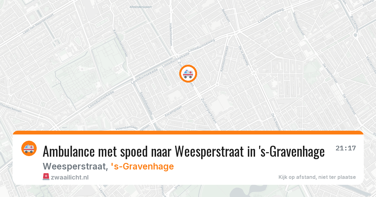 Ambulance met spoed naar Weesperstraat in 's-Gravenhage — 4 jun 2026