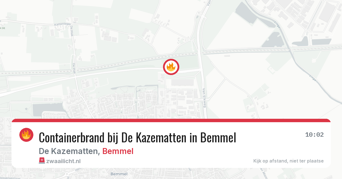 Containerbrand bij De Kazematten in Bemmel — 26 jun 2026