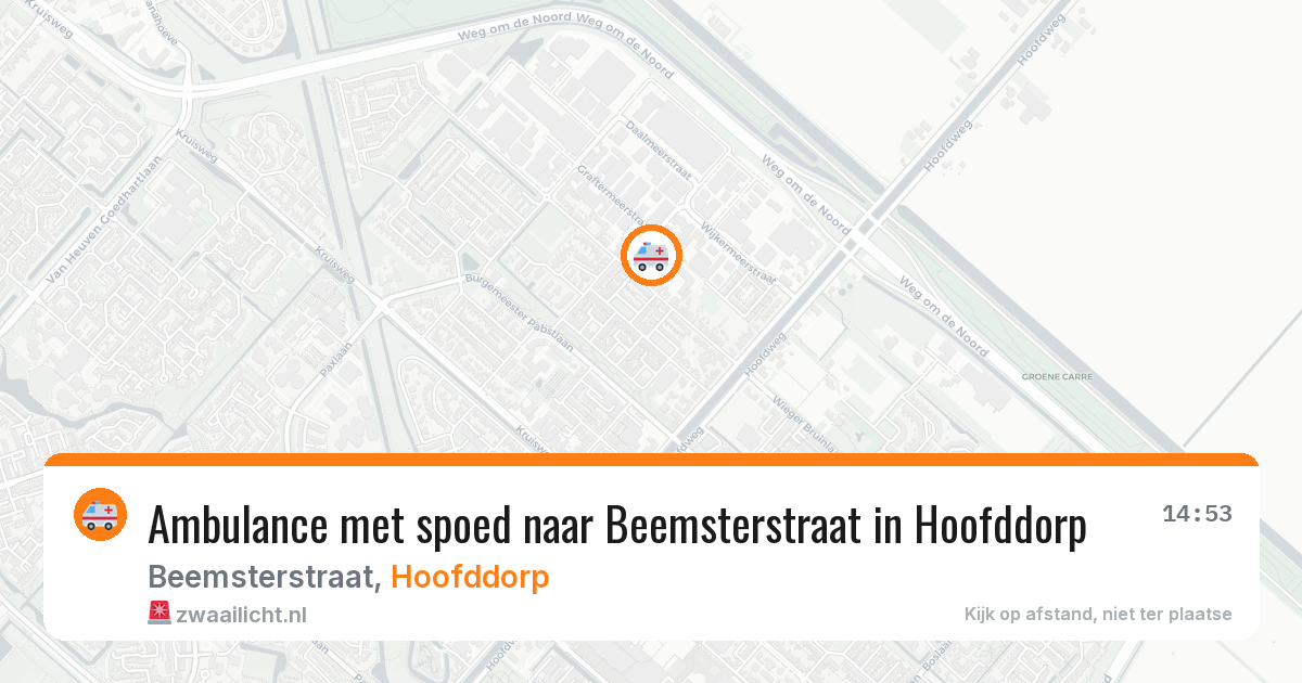 Ambulance met spoed naar Beemsterstraat in Hoofddorp — 19 mrt 2026