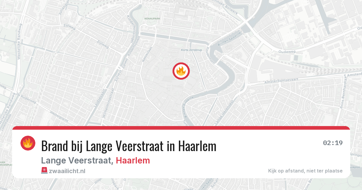 Brand bij Lange Veerstraat in Haarlem — 4 aug 2026