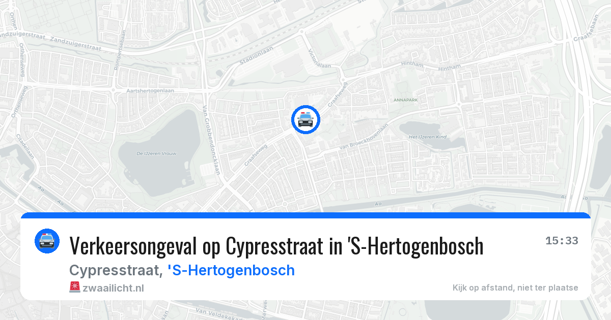 Verkeersongeval op Cypresstraat in 'S-Hertogenbosch — 22 mrt 2026
