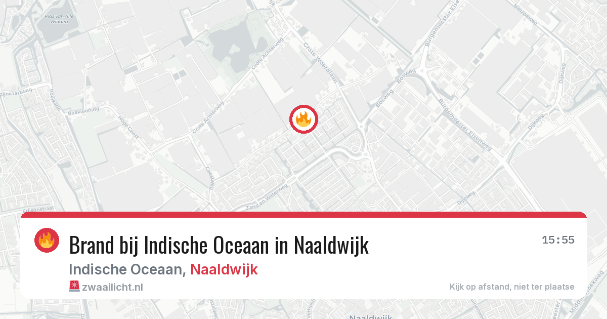 Brand bij Indische Oceaan in Naaldwijk — 11 aug 2026