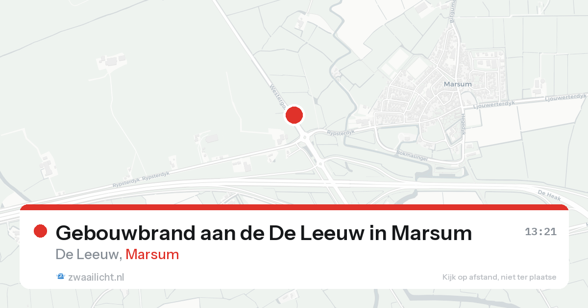 Gebouwbrand aan de De Leeuw in Marsum — 25 aug 2026