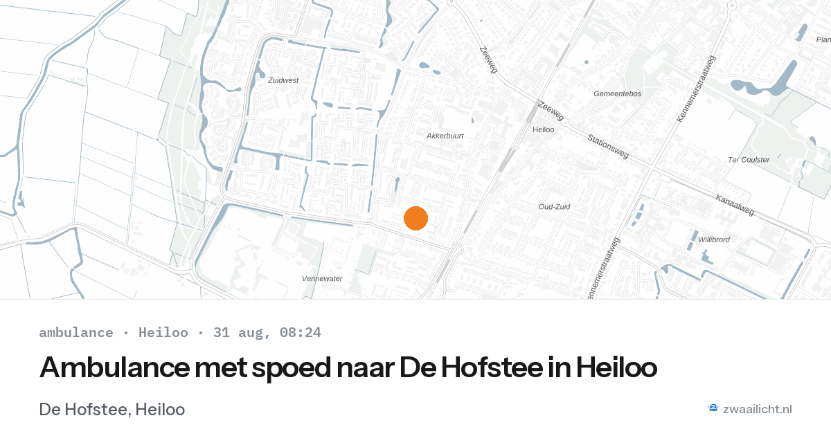 Ambulance met spoed naar De Hofstee in Heiloo — 31 aug 2026
