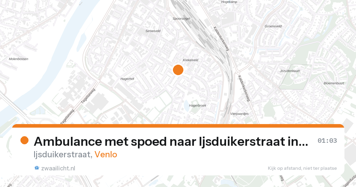 Ambulance met spoed naar Ijsduikerstraat in Venlo — 26 aug 2026