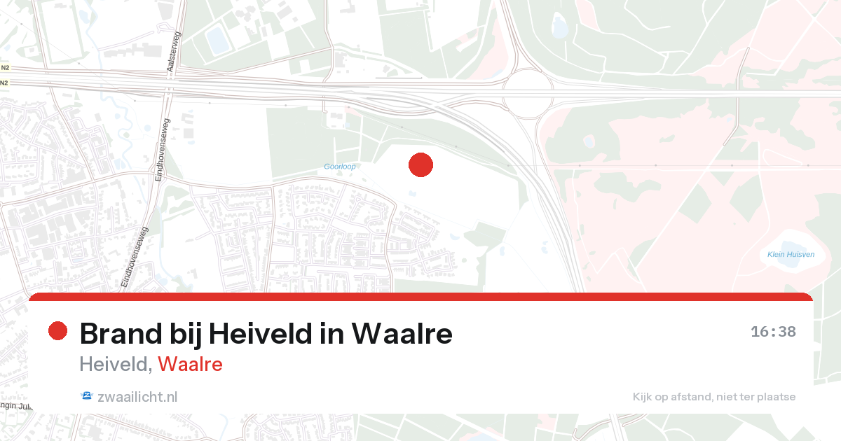 Brand bij Heiveld in Waalre — 25 aug 2026