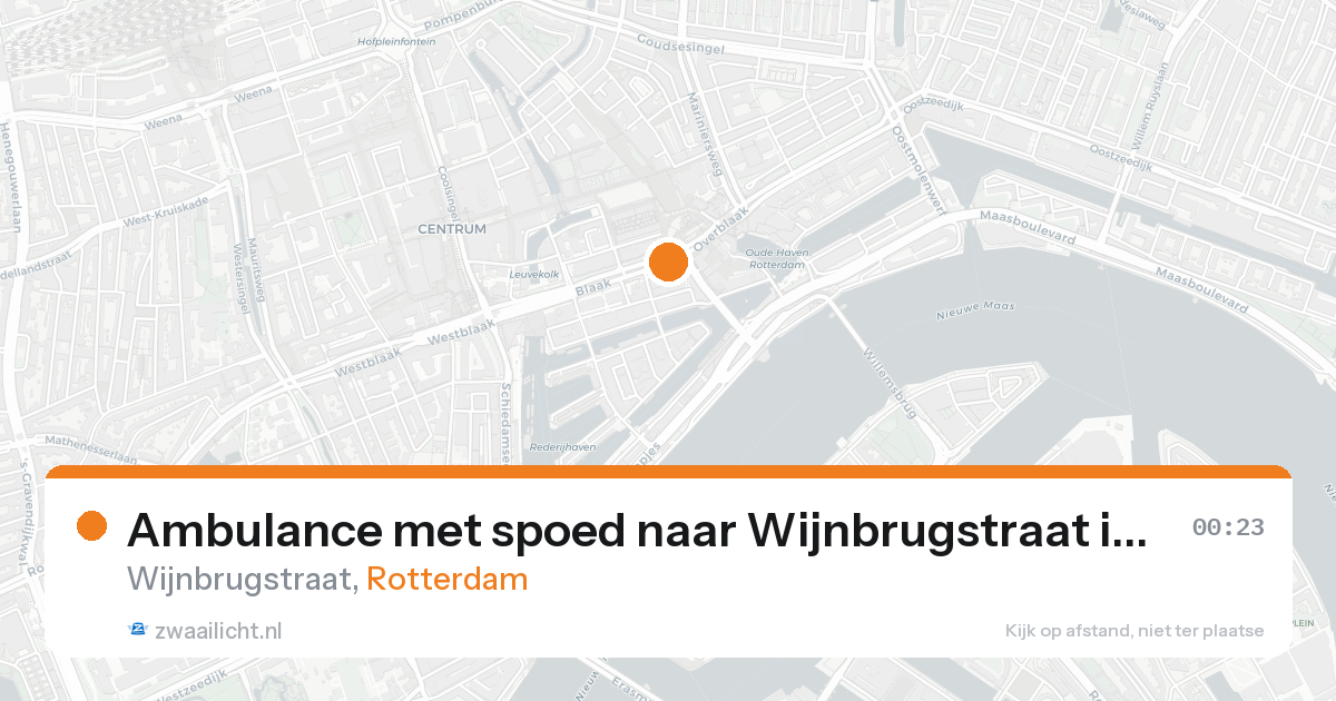 Ambulance met spoed naar Wijnbrugstraat in Rotterdam — 18 aug 2026