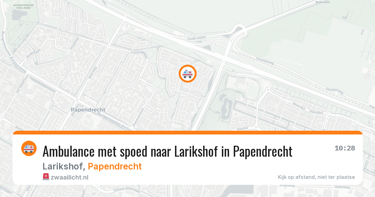 Ambulance met spoed naar Larikshof in Papendrecht — 9 mei 2026