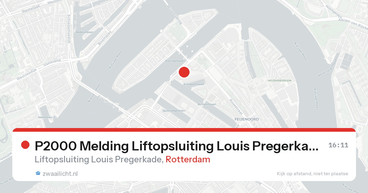 P2000 Melding Liftopsluiting Louis Pregerkade, Rotterdam — 30 jan 2026