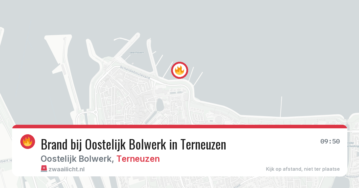 Brand bij Oostelijk Bolwerk in Terneuzen — 8 aug 2026