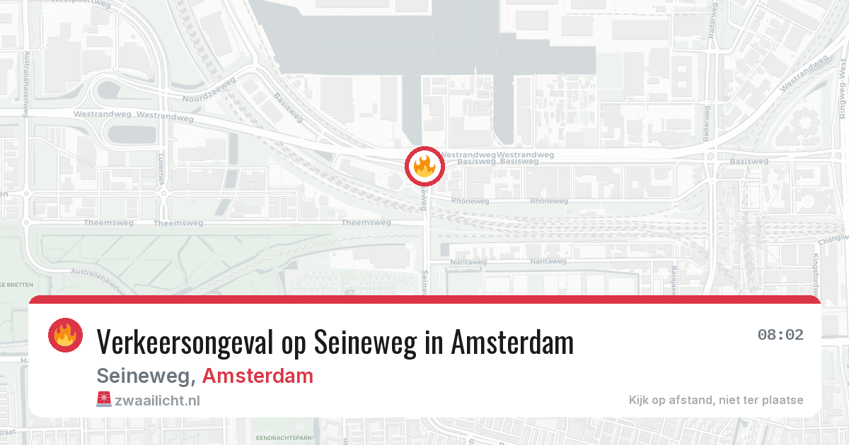 Verkeersongeval op Seineweg in Amsterdam — 18 jul 2026
