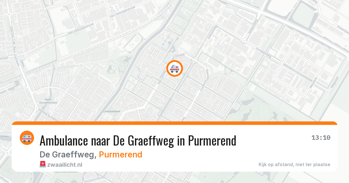 Ambulance naar De Graeffweg in Purmerend — 27 jul 2026