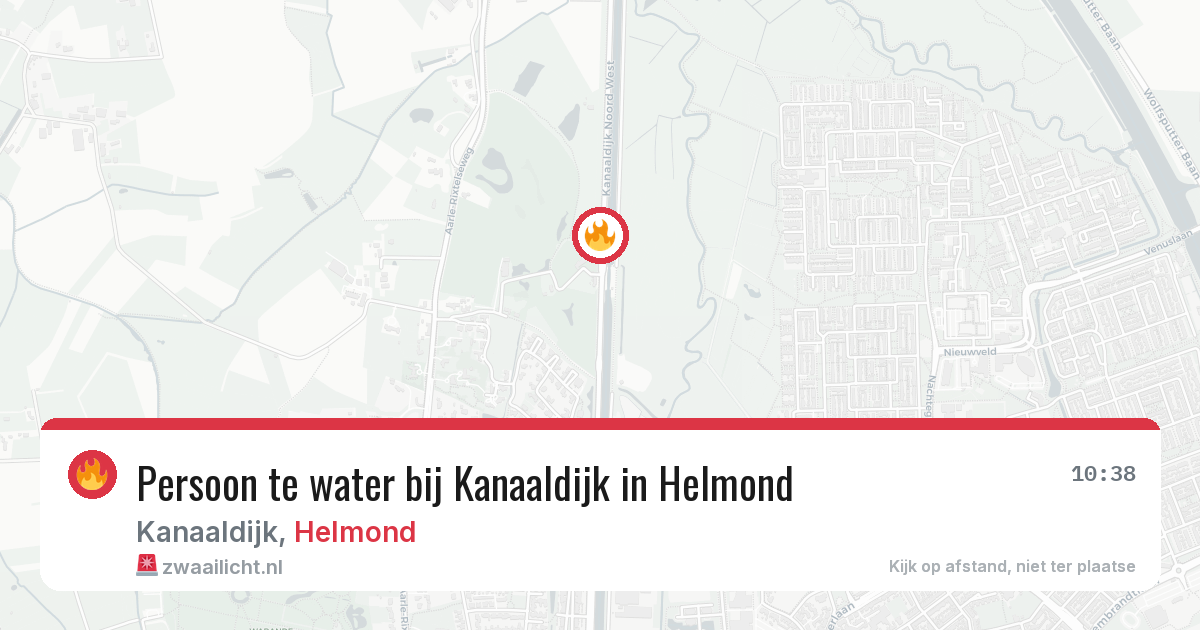 Persoon te water bij Kanaaldijk in Helmond — 24 jul 2026
