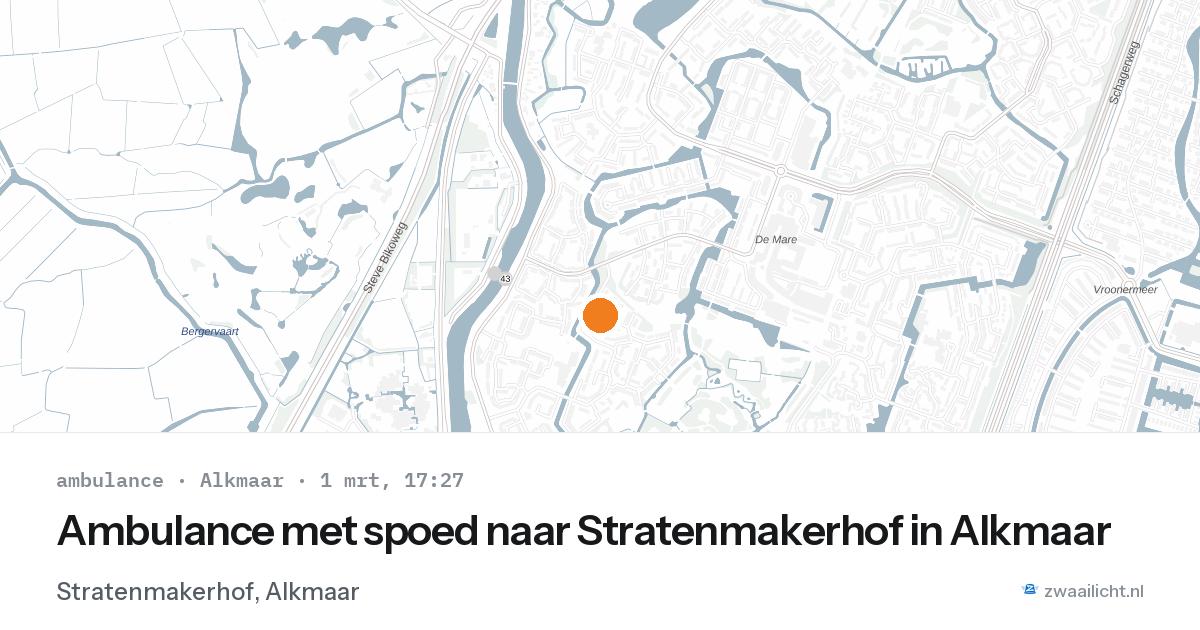 Ambulance met spoed naar Stratenmakerhof in Alkmaar — 1 feb 2026