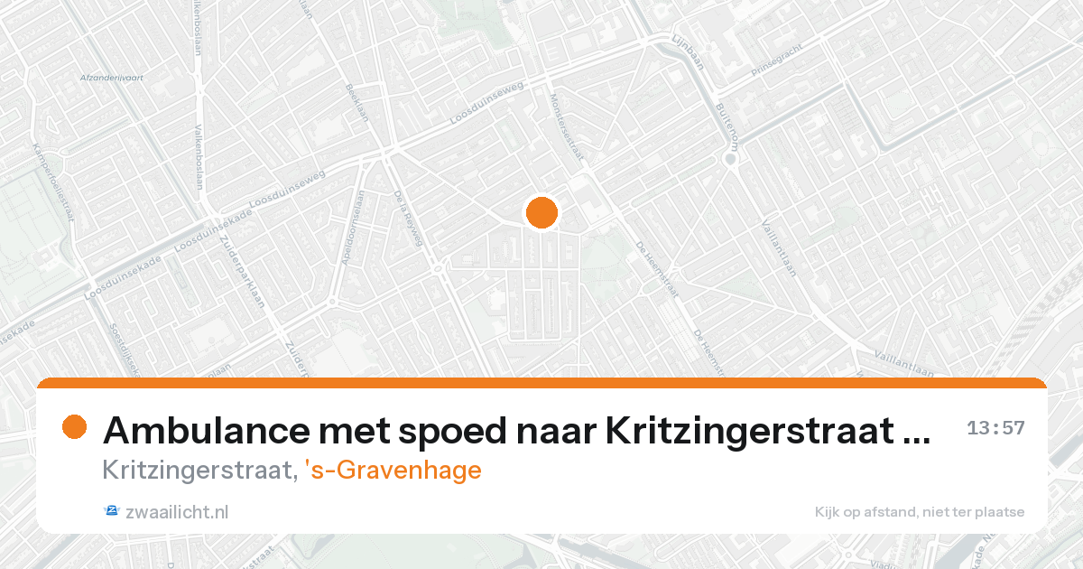 Ambulance met spoed naar Kritzingerstraat in 's-Gravenhage — 16 aug 2026
