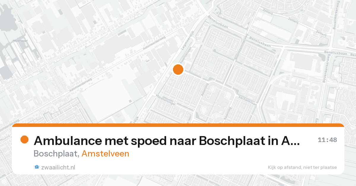 Ambulance met spoed naar Boschplaat in Amstelveen — 17 aug 2026